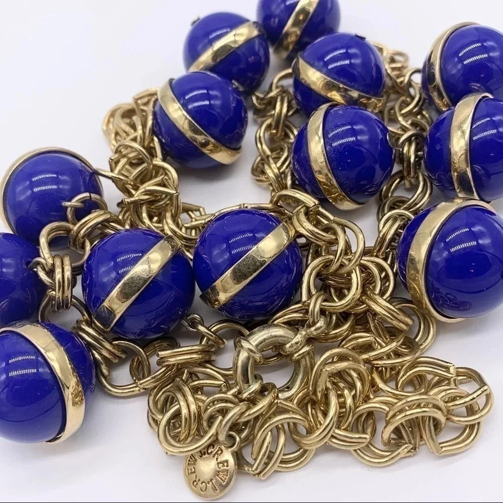J. Crew Bold Blue Bauble Necklace